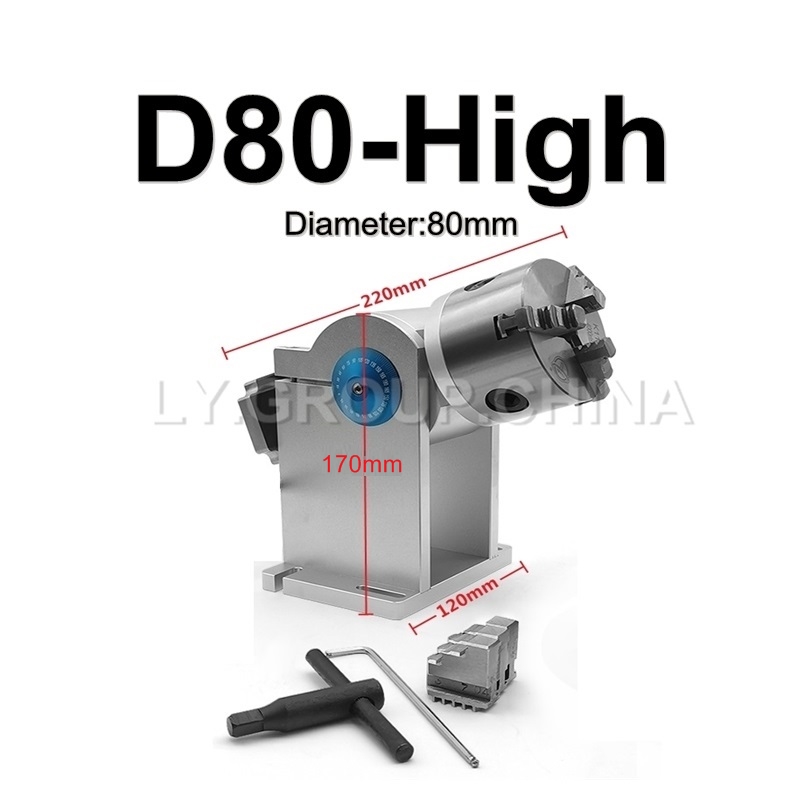 Rotary Axis Laser Engraver - 80mm 척 D80 3 클로 로터리