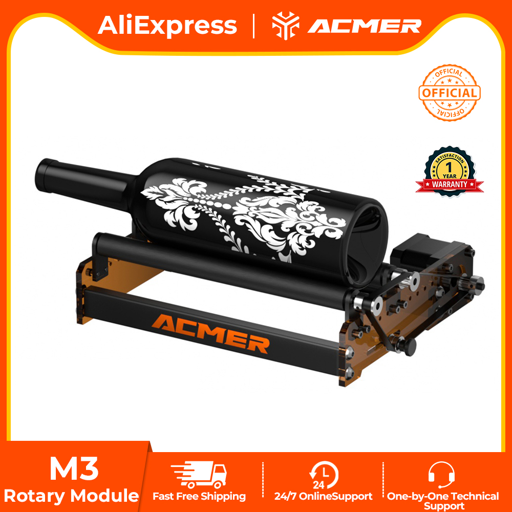 Rotary Axis Laser Engraver - ACMER M3 레이저 로터리 롤러 360