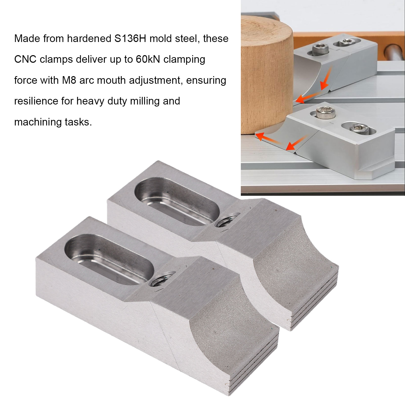 2PCS 사이드 클램프 바이스 S136H 금형강 경화  - Cnc Milling Machine 리뷰 및 가격